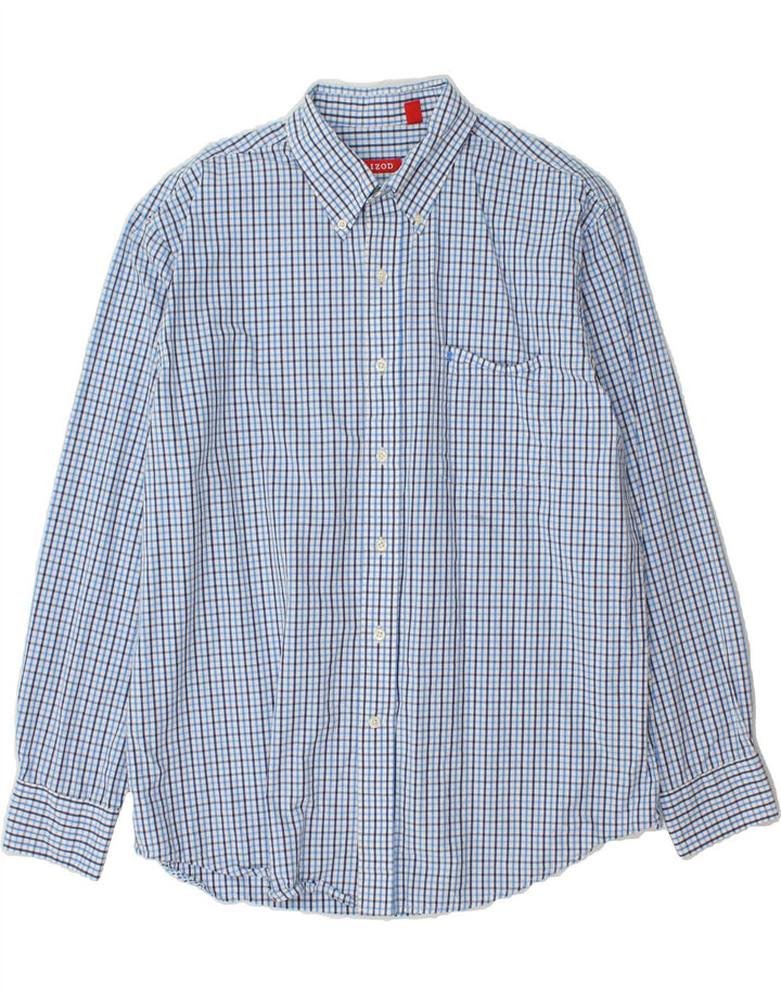 IZOD Mens Shirt Large Blue Check Vintage Izod and Second-Hand Izod from Messina Hembry 