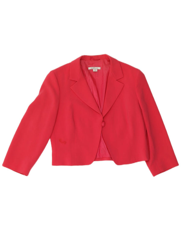 Marella Womens 1 Button 2 Piece Set UK 14 Large  Pink Triacetate