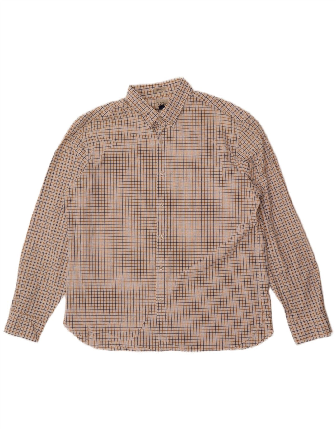 J. Crew Mens Classic Fit Shirt XL White Check Cotton