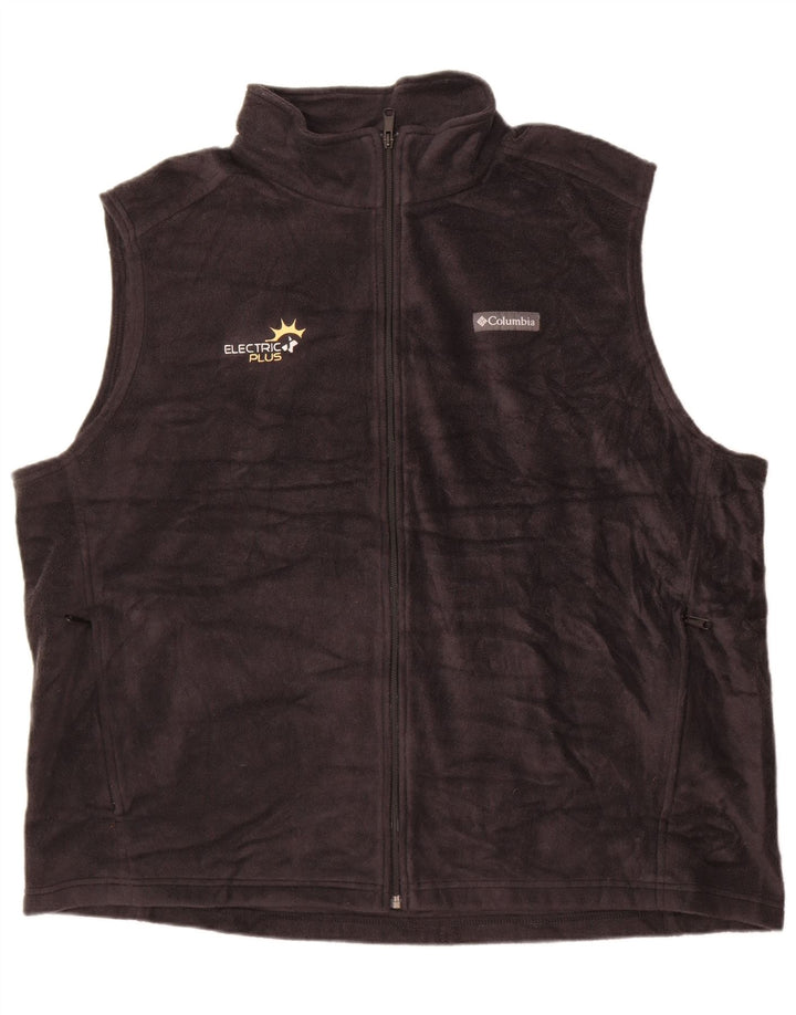 Columbia Mens Fleece Gilet UK 46 3XL Black Polyester