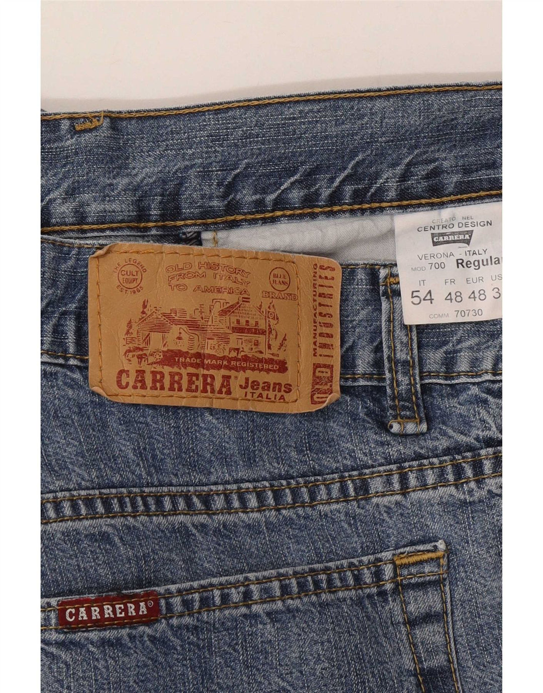 Carrera Mens 700 Regular Straight Jeans W38 L28 Blue Cotton