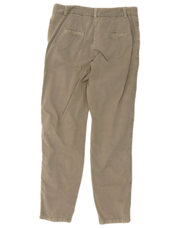 Marks & Spencer Womens Slim Chino Trousers UK 10 Small W30 L27 Khaki Cotton