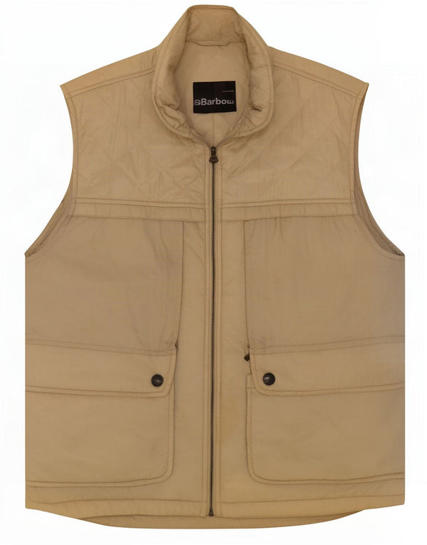 Barbour Mens Quilted Gilet UK 40 Large Beige Polyamide