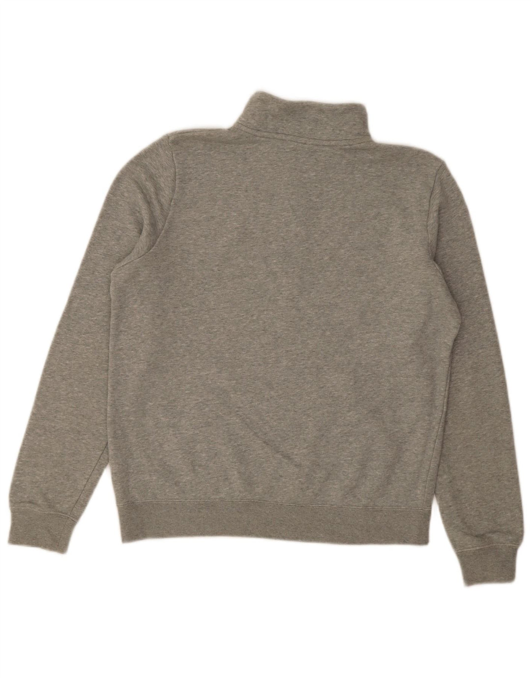 Nike Womens Oversized Zip Neck Sweatshirt Jumper UK 10 Small Grey Flecked