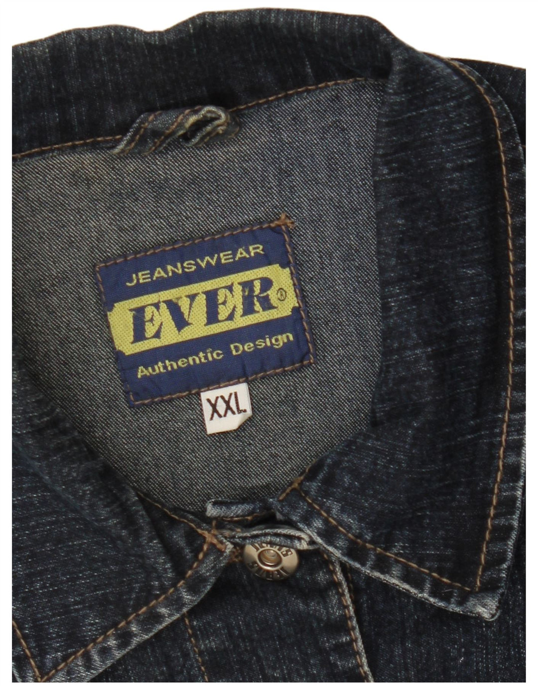 VINTAGE Womens Denim Jacket UK 20 2XL Navy Blue