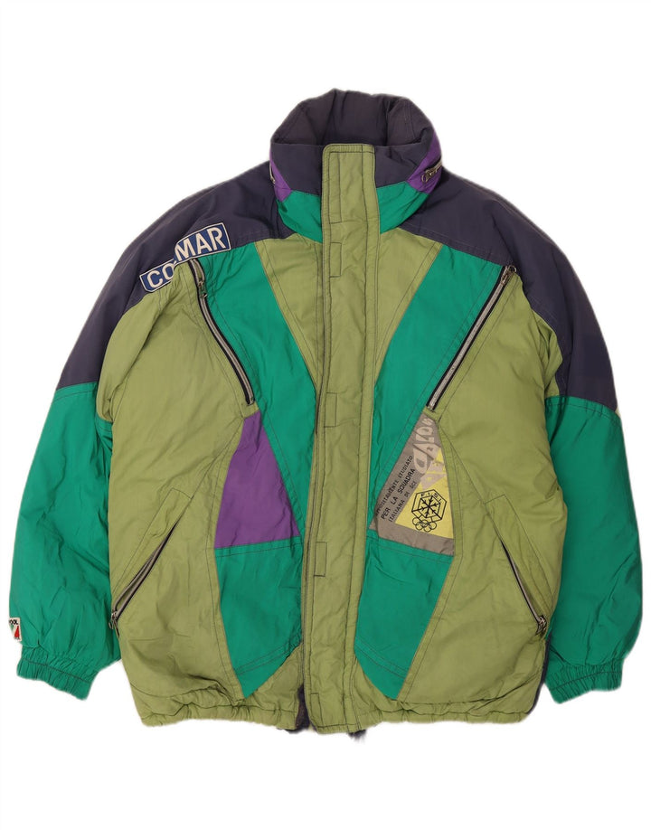 Colmar Mens Loose Fit Ski Jacket IT 50 Medium Green Colourblock