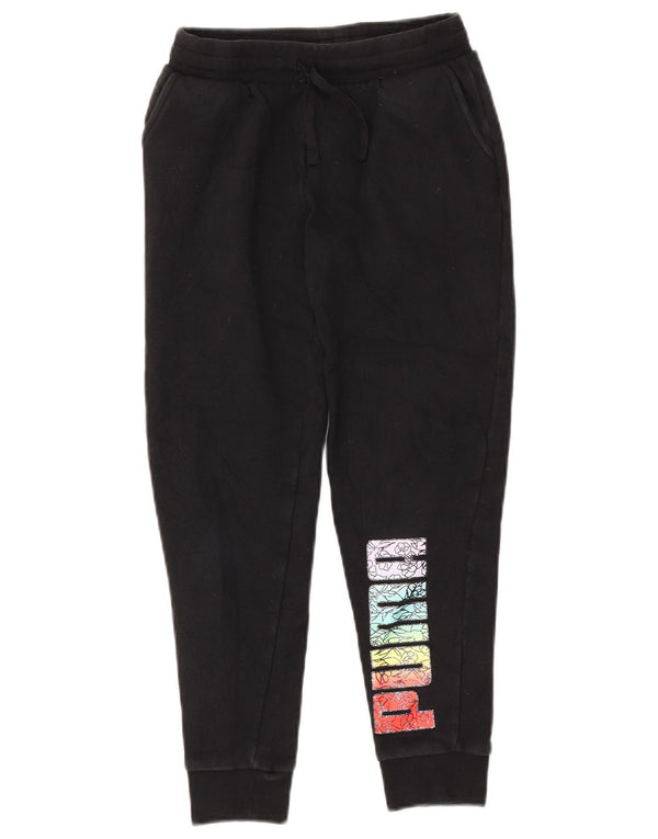 PUMA Boys Graphic Tracksuit Trousers Joggers 10-11 Years Medium  Black
