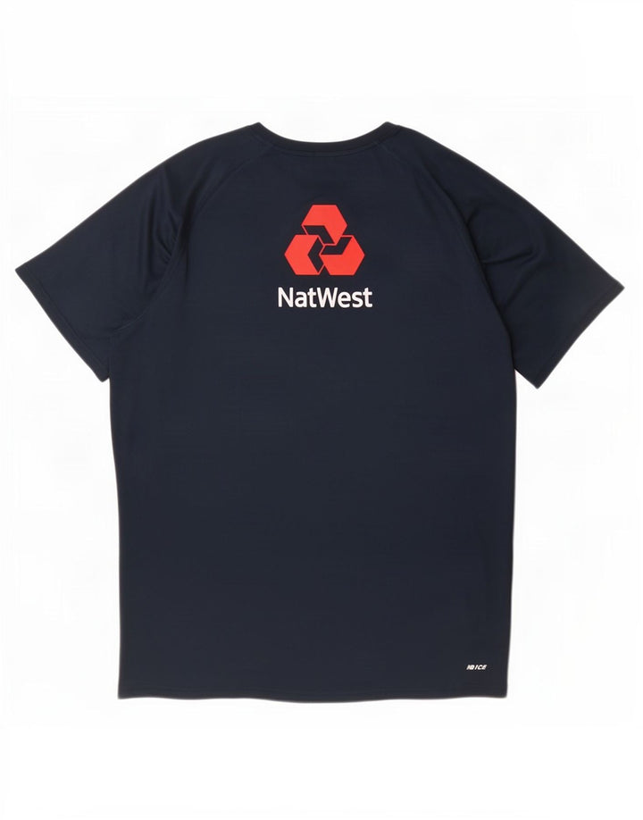 New Balance Mens Graphic T-Shirt Top XL Navy Blue Polyester