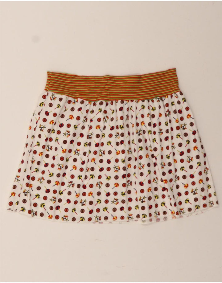 VINTAGE Womens Abstract Pattern Mini Skirt W34 Large White Vintage Vintage and Second-Hand Vintage from Messina Hembry 