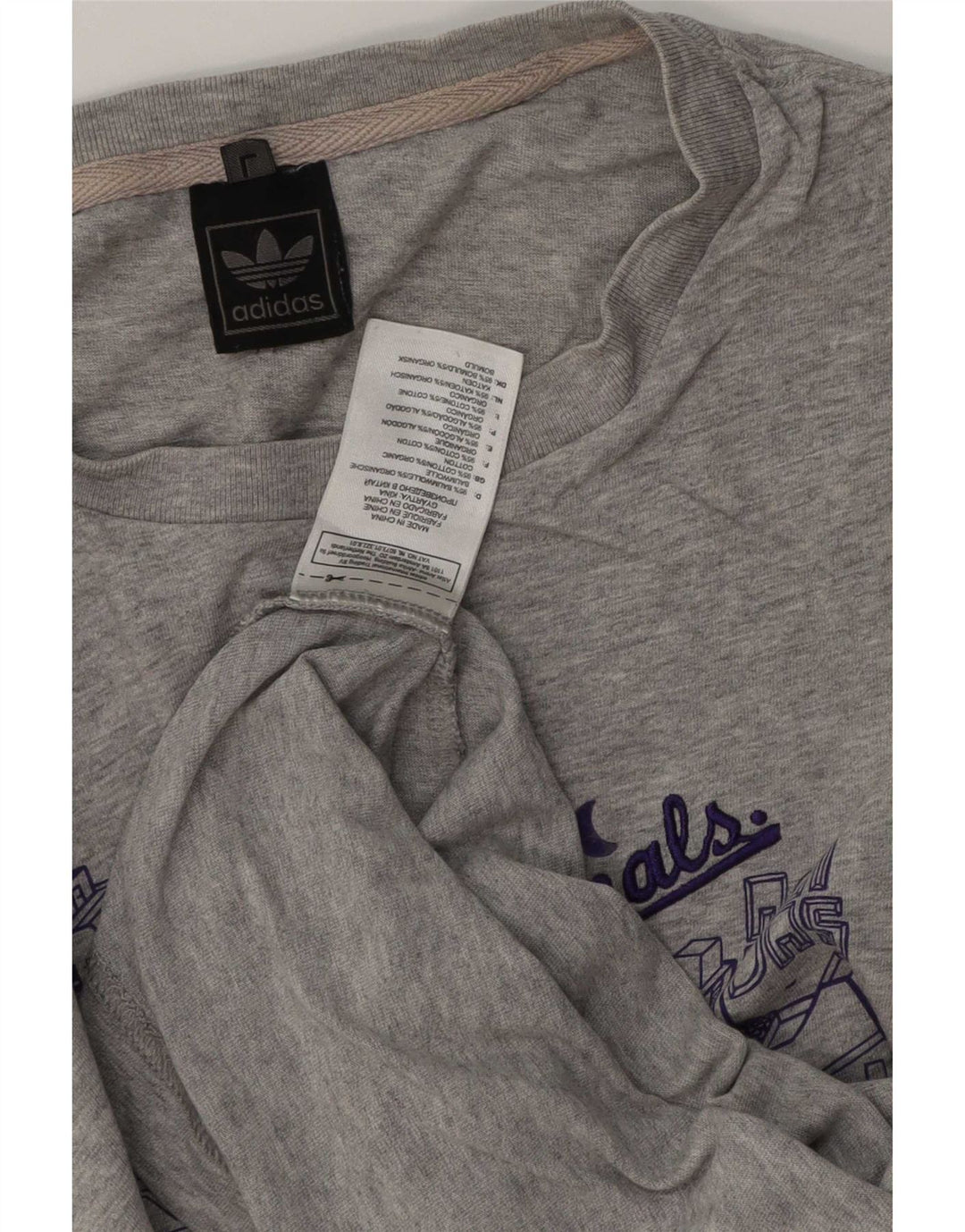 Adidas Mens Graphic T-Shirt Top Large Grey Cotton