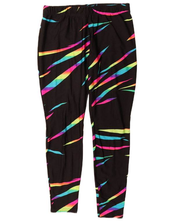Rodeo Womens Leggings UK 14 Large  Black Striped Nylon