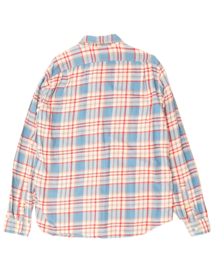 J. CREW Mens Slim Fit Flannel Shirt Large Blue Check Cotton