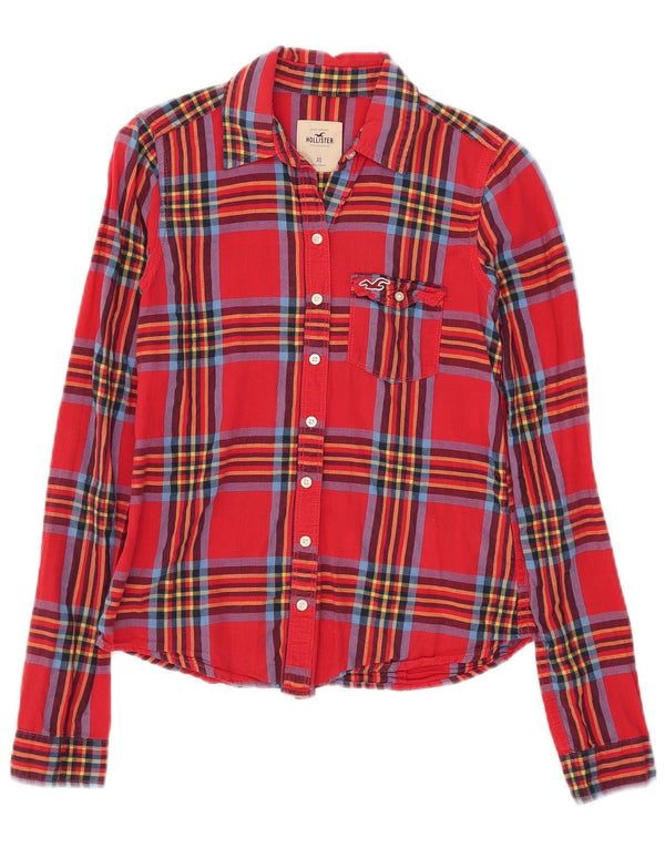 Hollister Womens Shirt UK 6 XS Red Check