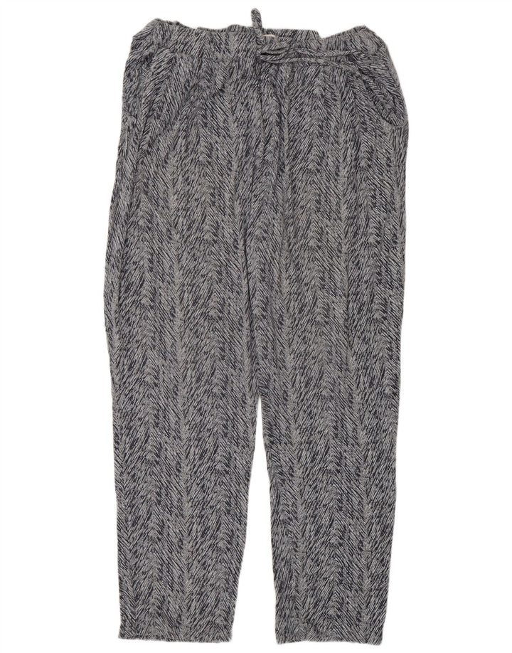 White Stuff Womens Casual Trousers UK 18 XL W36 L30 Navy Blue Chevron