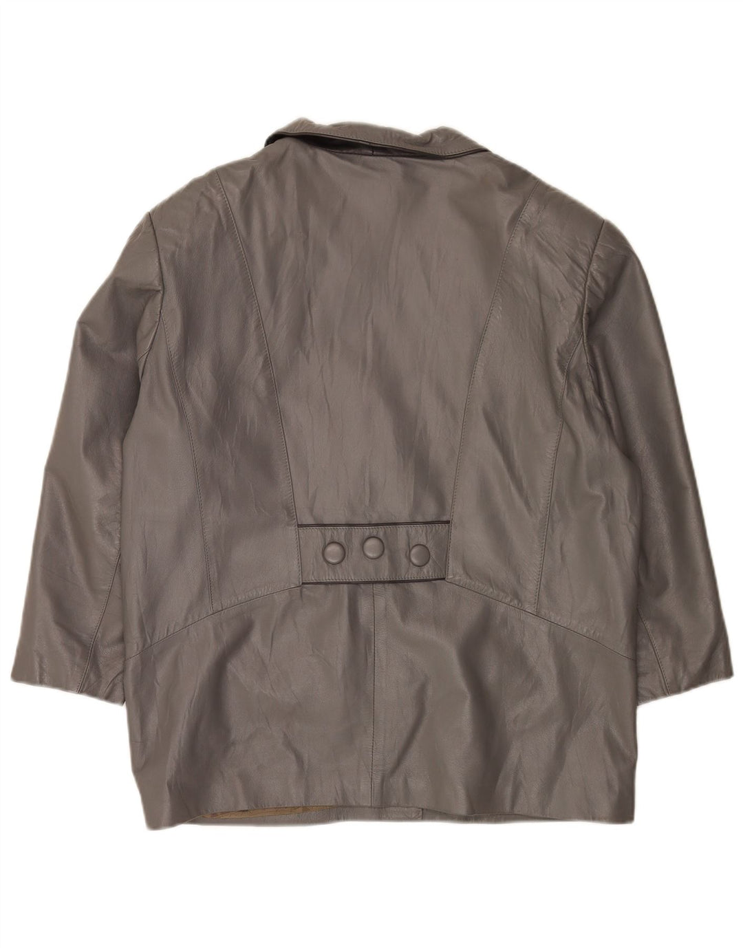 Vintage Womens Loose Fit Leather Jacket UK 18 XL Grey Leather