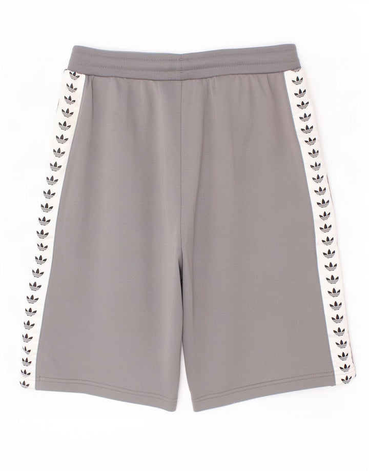 Adidas Boys Graphic Sport Shorts 13-14 Years Grey Colourblock Polyester