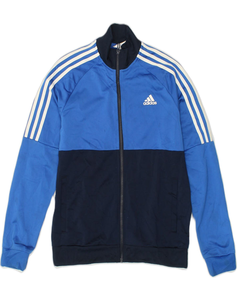 ADIDAS Boys Tracksuit Top Jacket 13-14 Years Large  Navy Blue Colourblock | Vintage Adidas | Thrift | Second-Hand Adidas | Used Clothing | Messina Hembry 