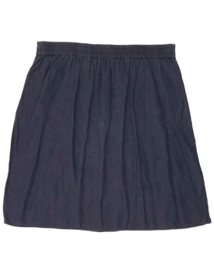 Marks & Spencer Womens A-Line Skirt W40 2XL Navy Blue Linen