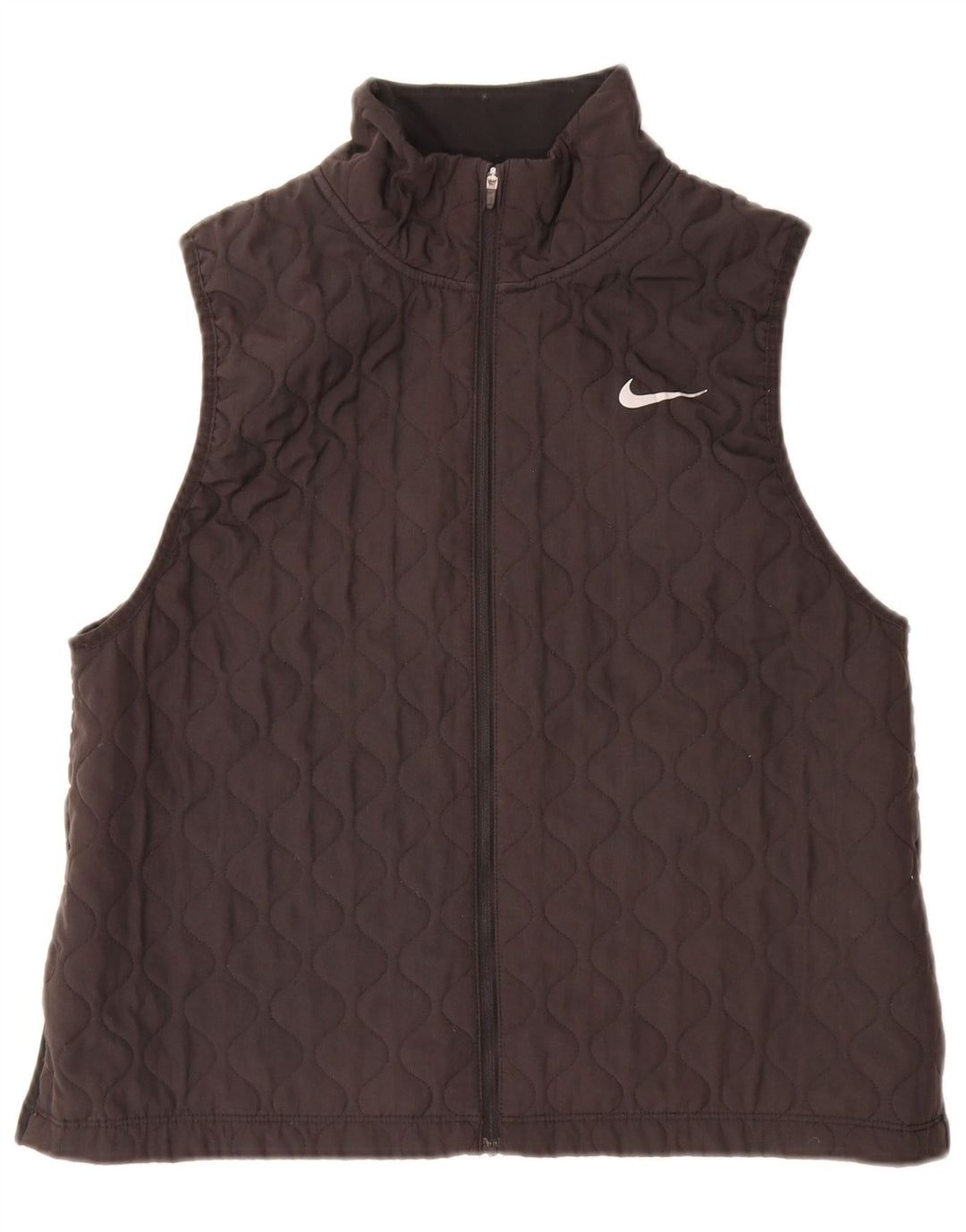 Nike Womens Quilted Gilet UK 16 Large Black Polyester