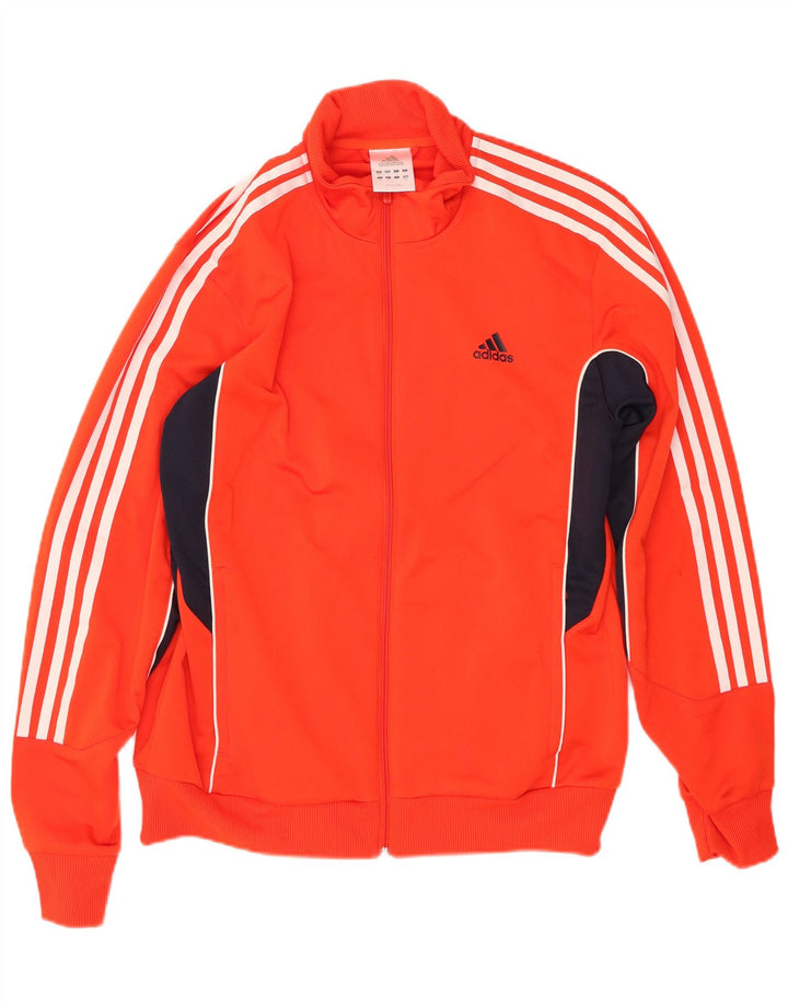 ADIDAS Mens Tracksuit Top Jacket UK 40/42 Medium Orange Colourblock