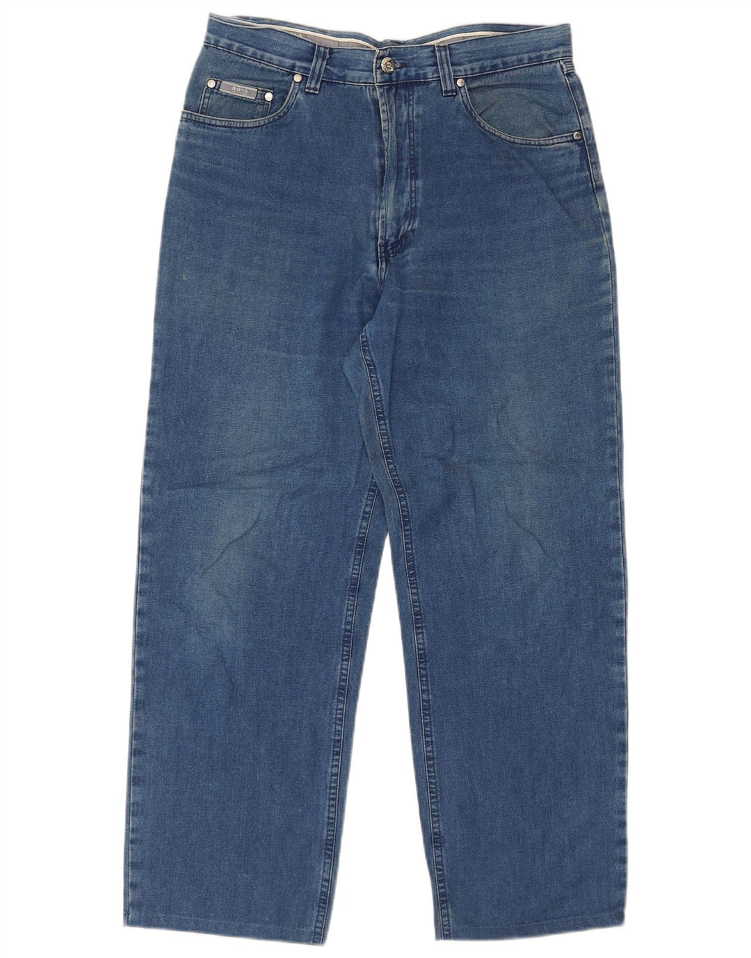 Hugo Boss Mens Straight Jeans W34 L28 Blue Cotton