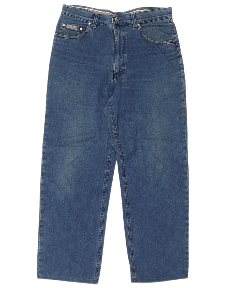 Hugo Boss Mens Straight Jeans W34 L28 Blue Cotton