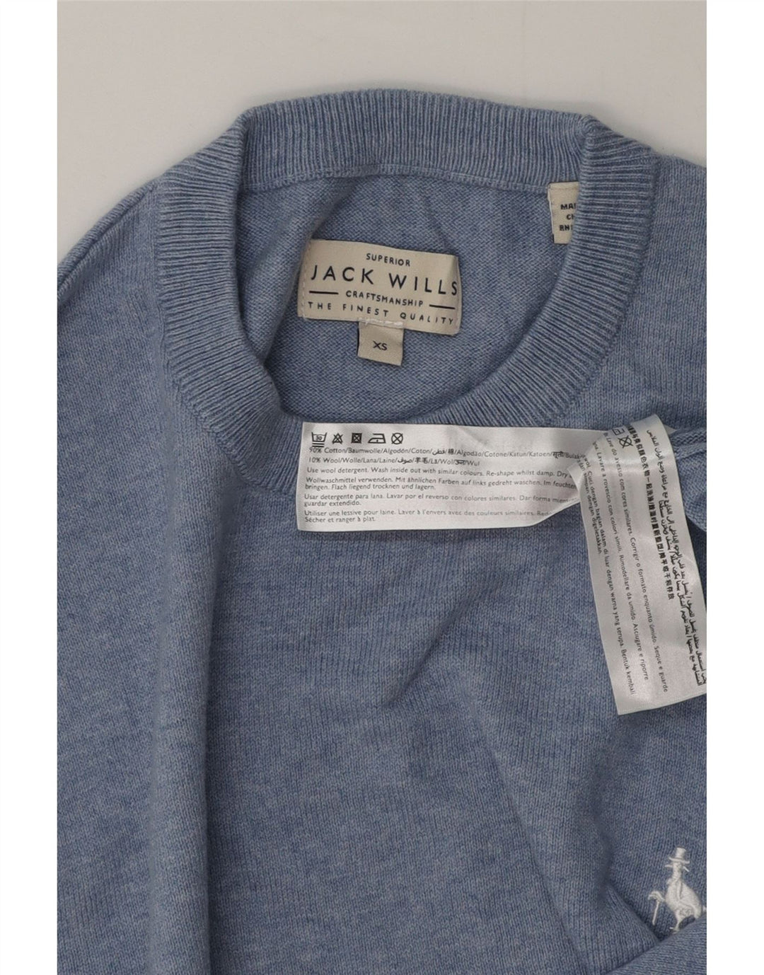 Jack Wills Mens Crew Neck Jumper Sweater XS Blue Cotton