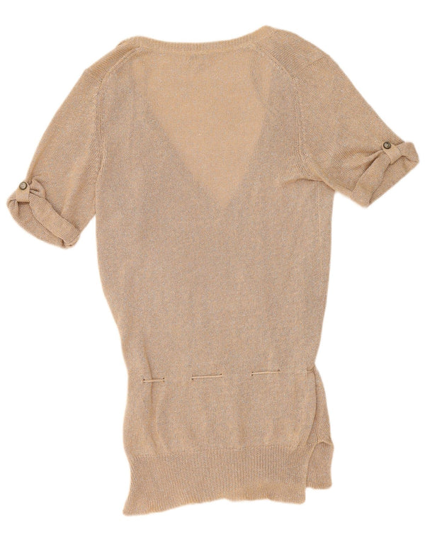Massimo Dutti Womens Jumper Dress UK 14 Medium Beige Flecked Linen