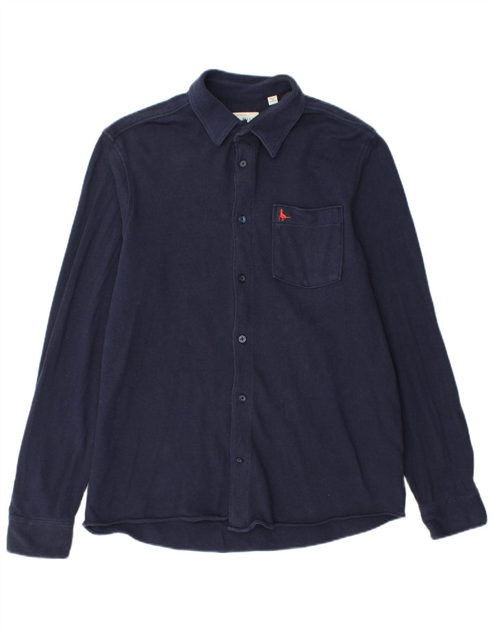 Jack Wills Mens Relaxed Fit Shirt Medium Navy Blue Cotton