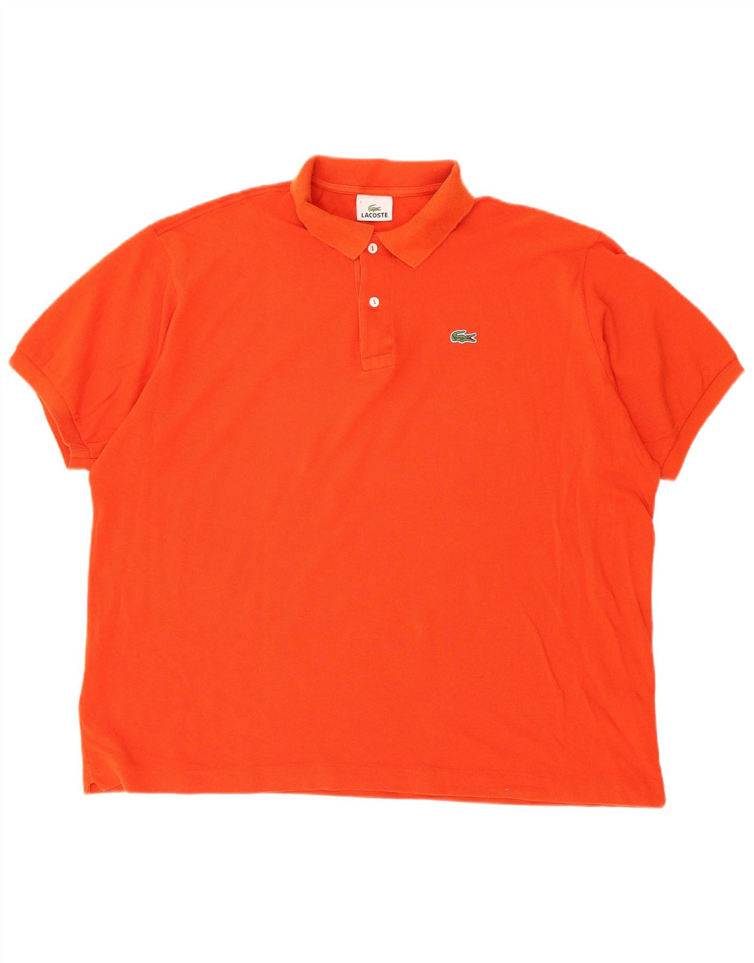 Lacoste Mens Polo Shirt Size 7 2XL Orange Cotton