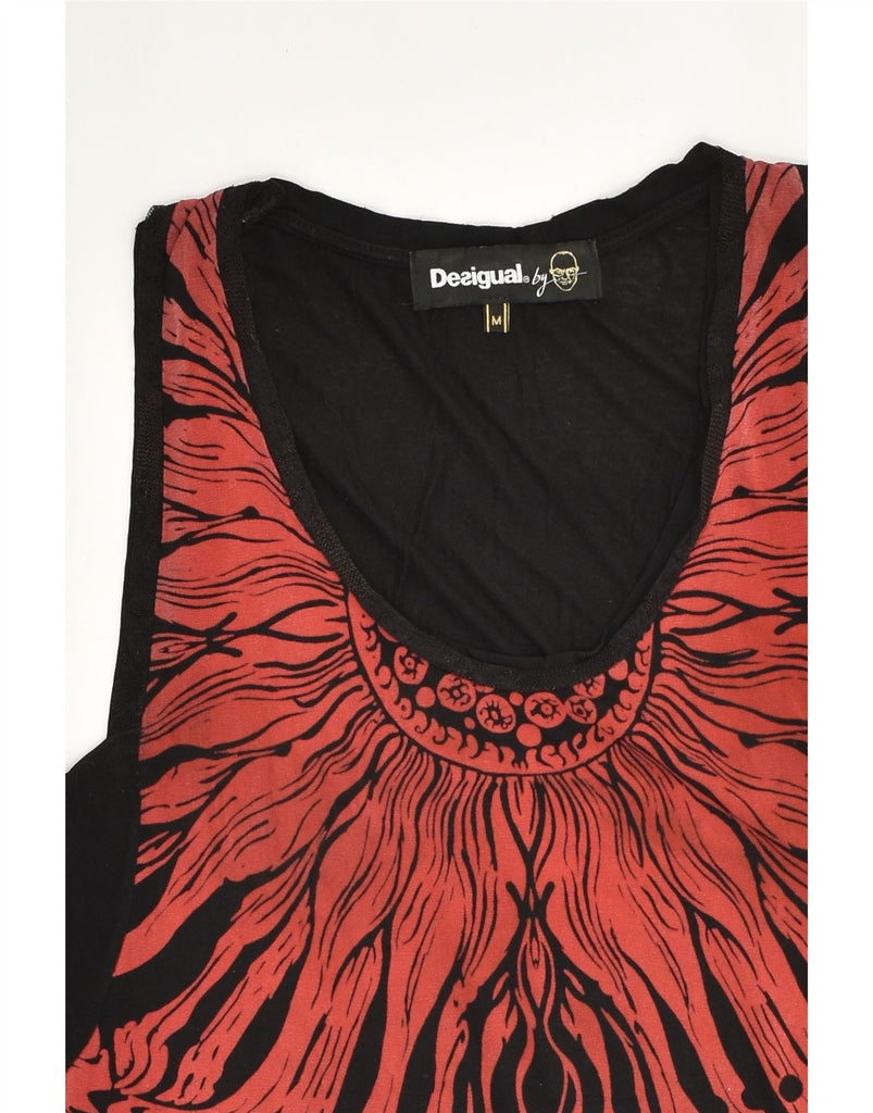 DESIGUAL Womens Sleeveless Tunic Top UK 12 Medium Black Floral | Vintage Desigual | Thrift | Second-Hand Desigual | Used Clothing | Messina Hembry 