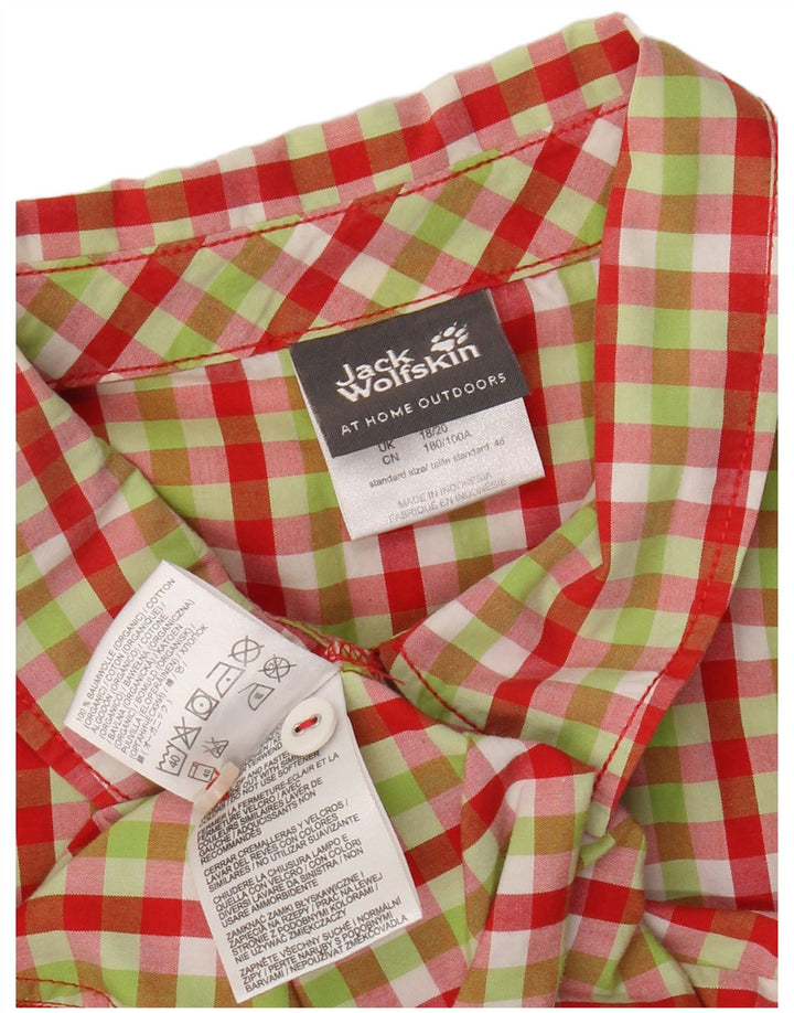 JACK WOLFSKIN Womens Short Sleeve Shirt UK 18/20 XL Multicoloured Check