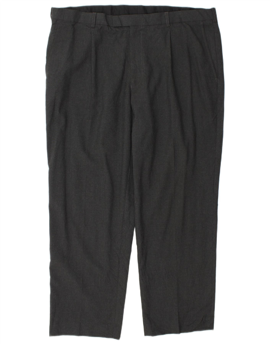 Marks & Spencer Mens Tapered Suit Trousers W42 L29 Grey Polyester
