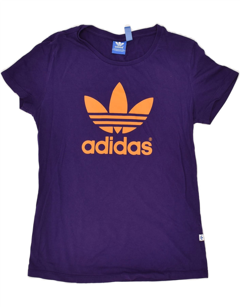 ADIDAS Womens Graphic T-Shirt Top UK 10 Small Purple | Vintage Adidas | Thrift | Second-Hand Adidas | Used Clothing | Messina Hembry 