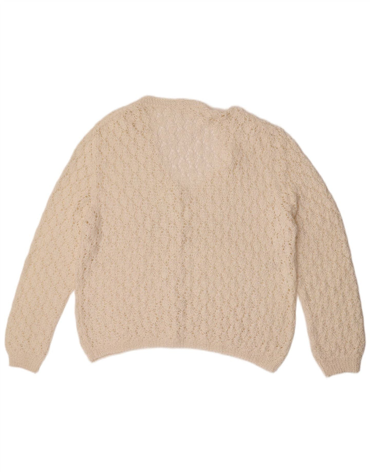 Vintage Womens Cardigan Sweater UK 18 XL White