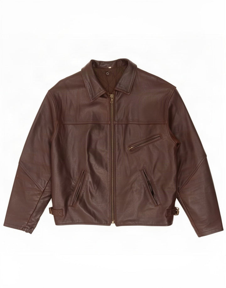 Vintage Mens Leather Jacket UK 42 XL Brown