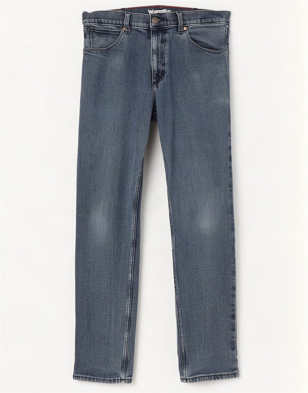 Wrangler Mens Regular Slim Jeans W32 L32 Blue Cotton