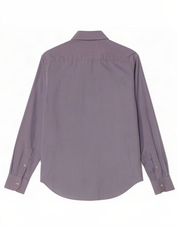 Bagutta Mens Shirt Size 38 15 Medium Blue Pinstripe Cotton