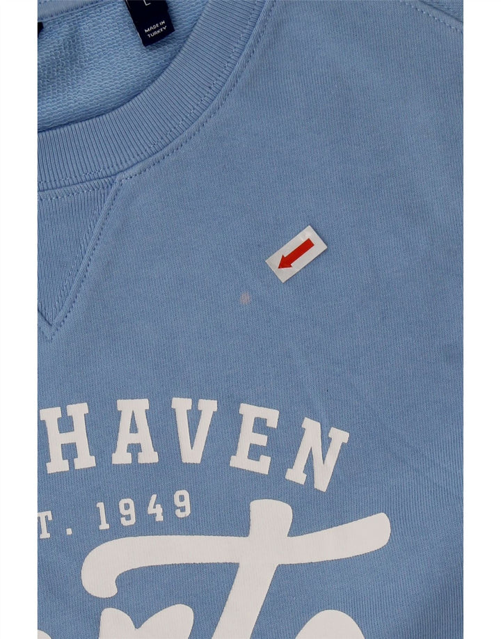 GANT Womens Graphic Sweatshirt Jumper UK 16 Large Blue Cotton Vintage Gant and Second-Hand Gant from Messina Hembry 