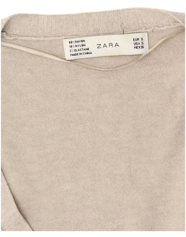 Zara Womens Cardigan Sweater UK 10 Small Grey