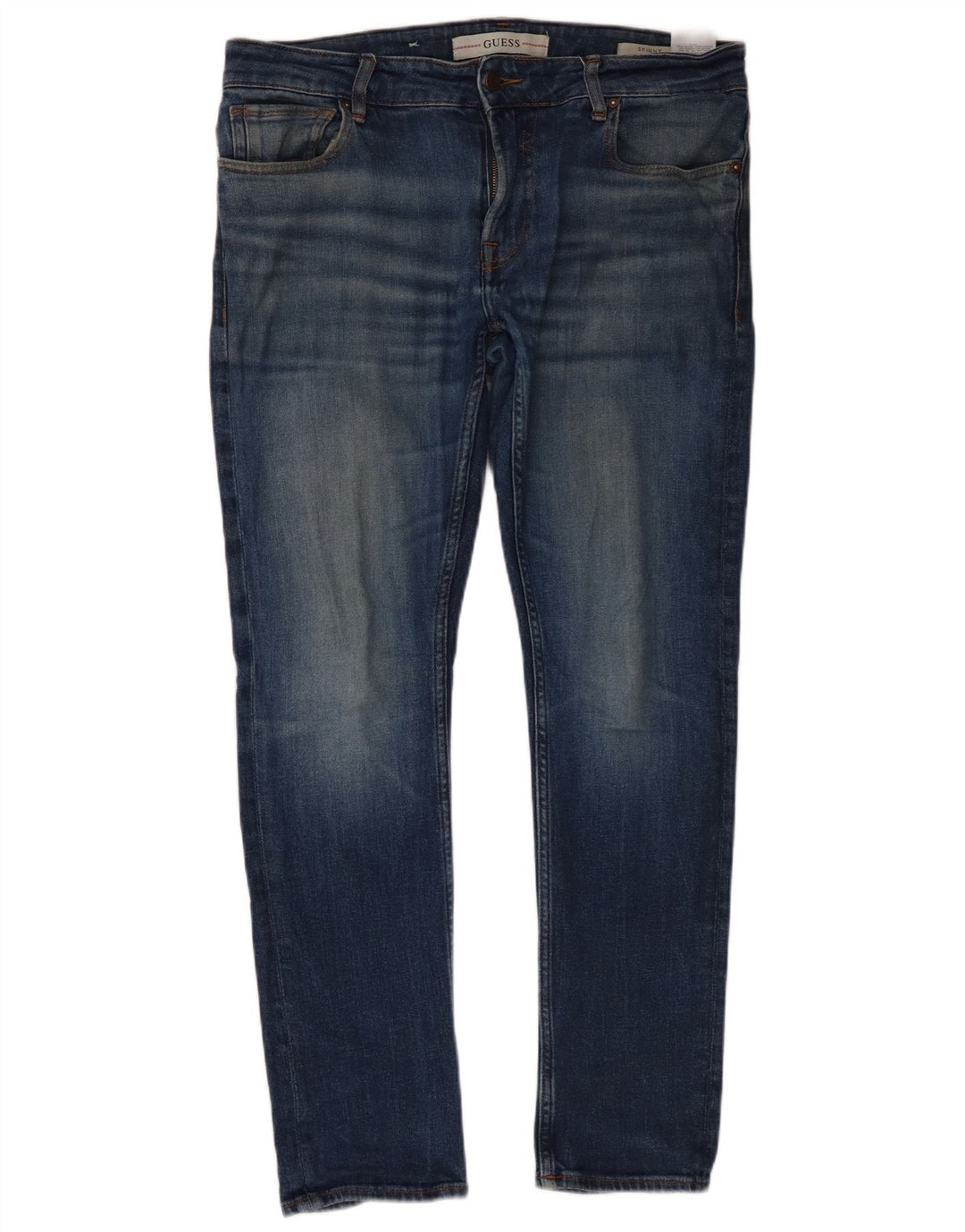 Guess Mens Skinny Jeans W34 L30 Blue Cotton