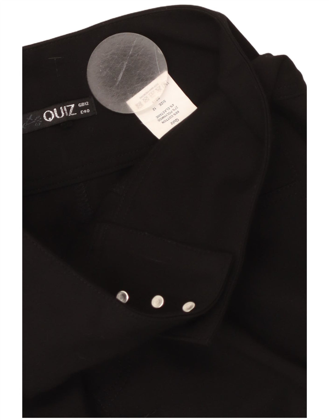 QUIZ Womens High Waist Slim Casual Trousers UK 12 Medium W28 L28 Black