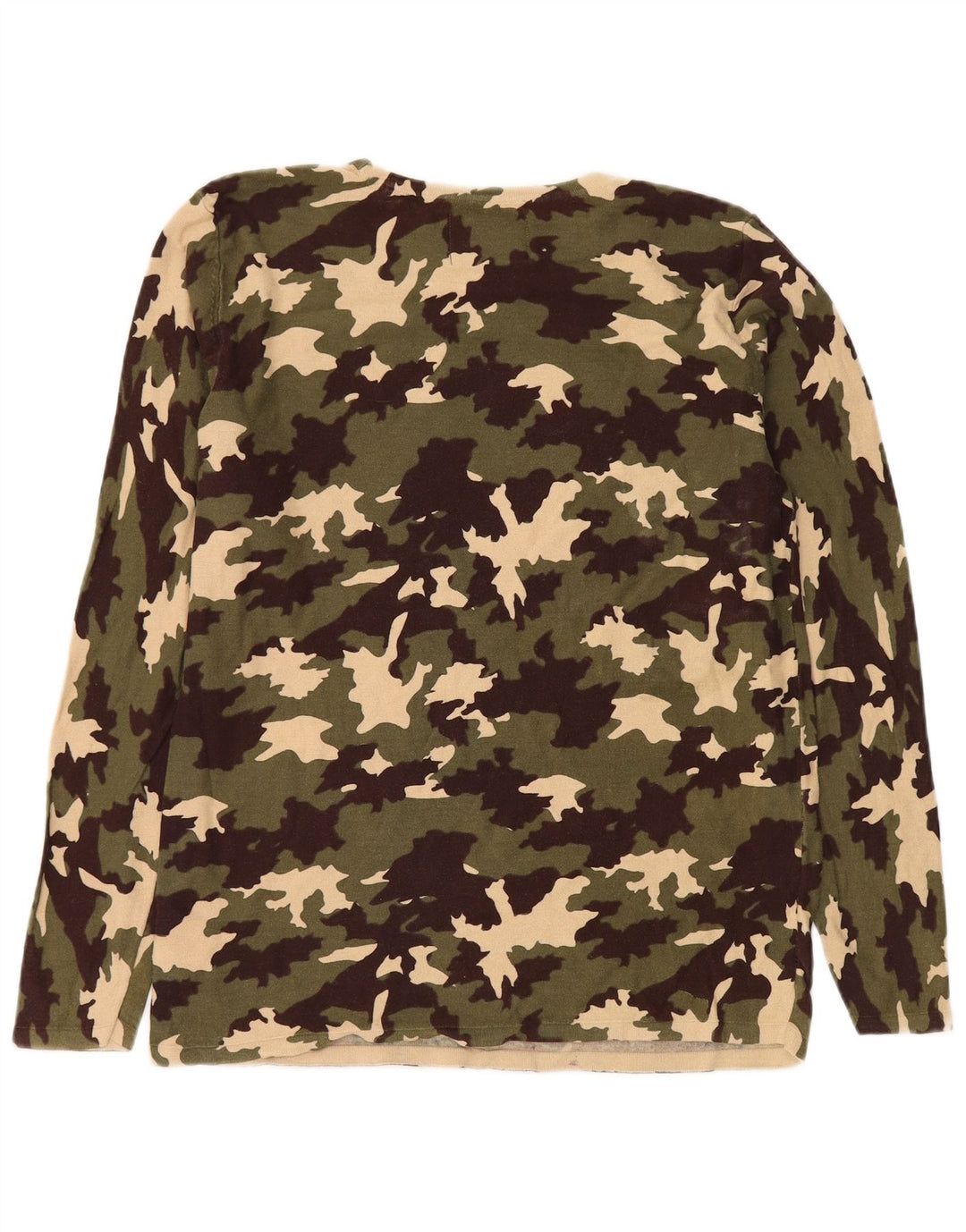 Chapter Mens Boat Neck Jumper Sweater Large Khaki Camouflage Cotton