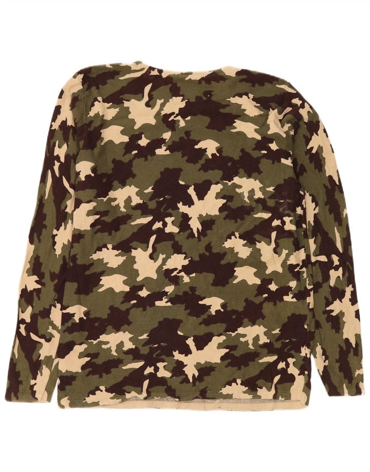 Chapter Mens Boat Neck Jumper Sweater Large Khaki Camouflage Cotton