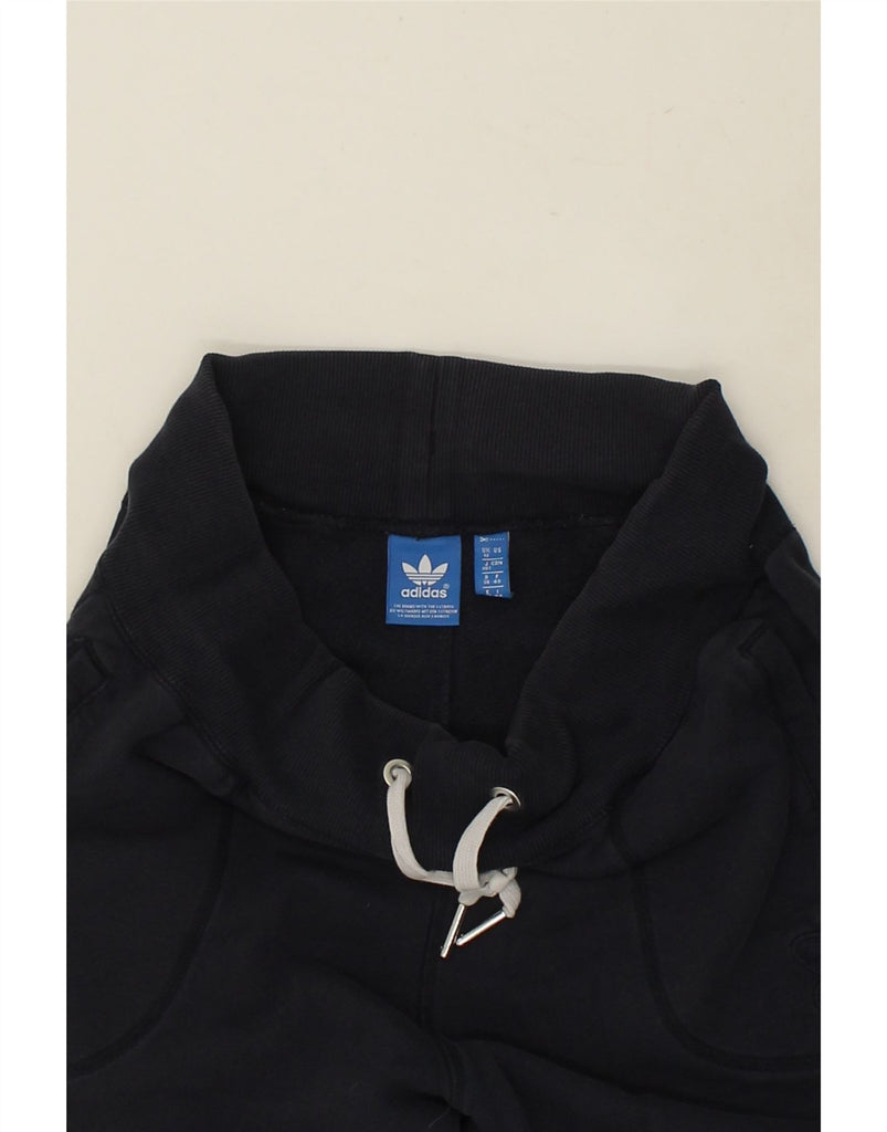 ADIDAS Womens Tracksuit Trousers Joggers UK 12 Medium Navy Blue Cotton | Vintage Adidas | Thrift | Second-Hand Adidas | Used Clothing | Messina Hembry 