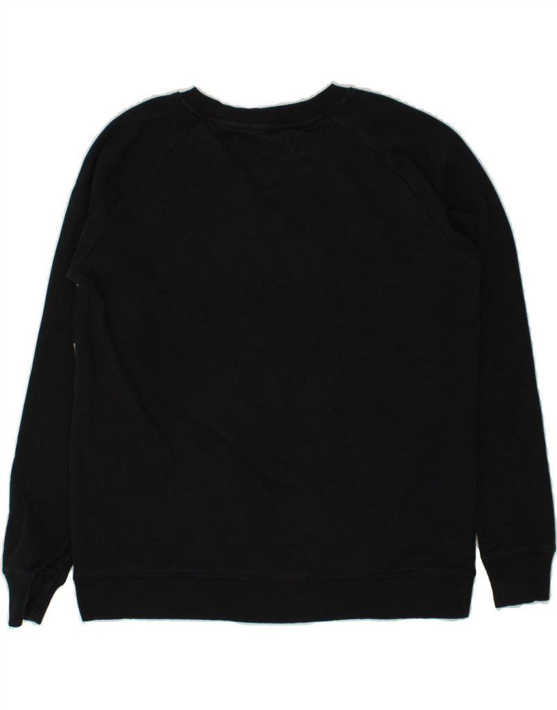TOMMY HILFIGER Womens Sweatshirt Jumper UK 16 Large Black Striped | Vintage Tommy Hilfiger | Thrift | Second-Hand Tommy Hilfiger | Used Clothing | Messina Hembry 