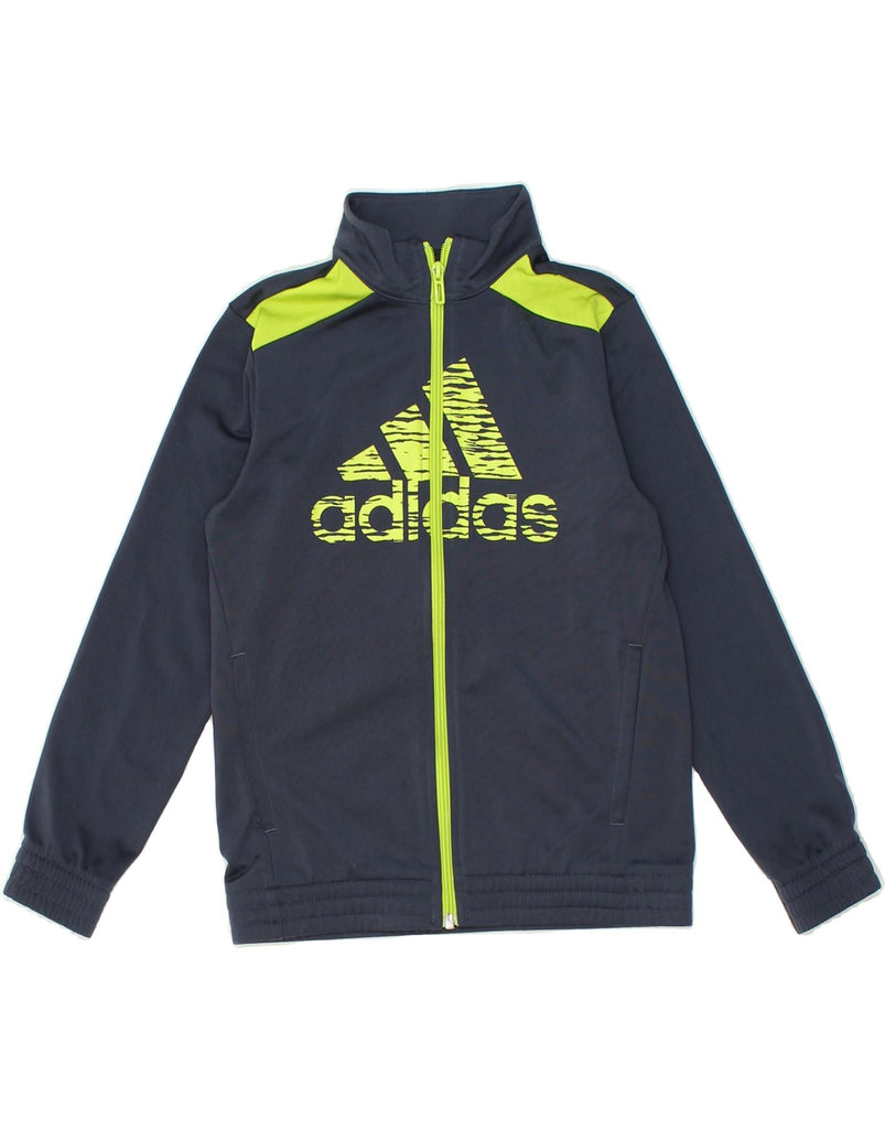 ADIDAS Boys Graphic Tracksuit Top Jacket 13-14 Years Navy Blue | Vintage Adidas | Thrift | Second-Hand Adidas | Used Clothing | Messina Hembry 