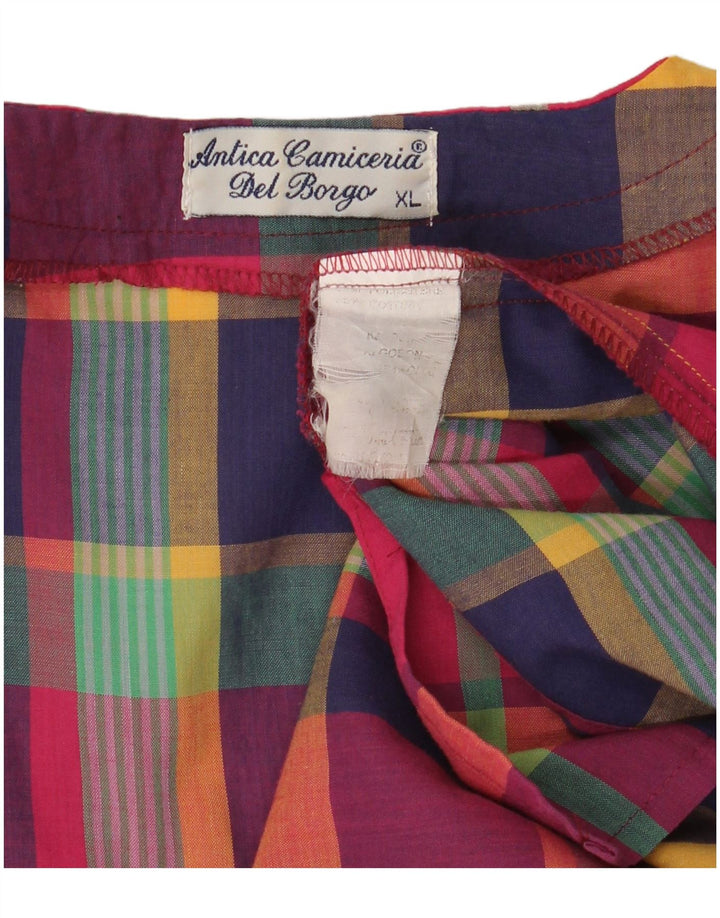 Antica Camiceria Womens Shirt Blouse UK 18 XL Multicoloured Check