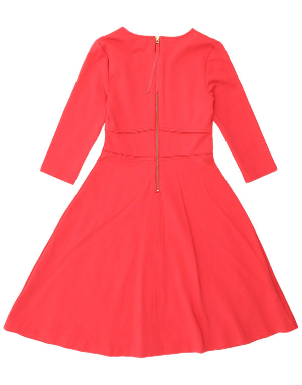 Boden Womens 3/4 Sleeve Regular A-Line Dress UK 10 Small Red Viscose