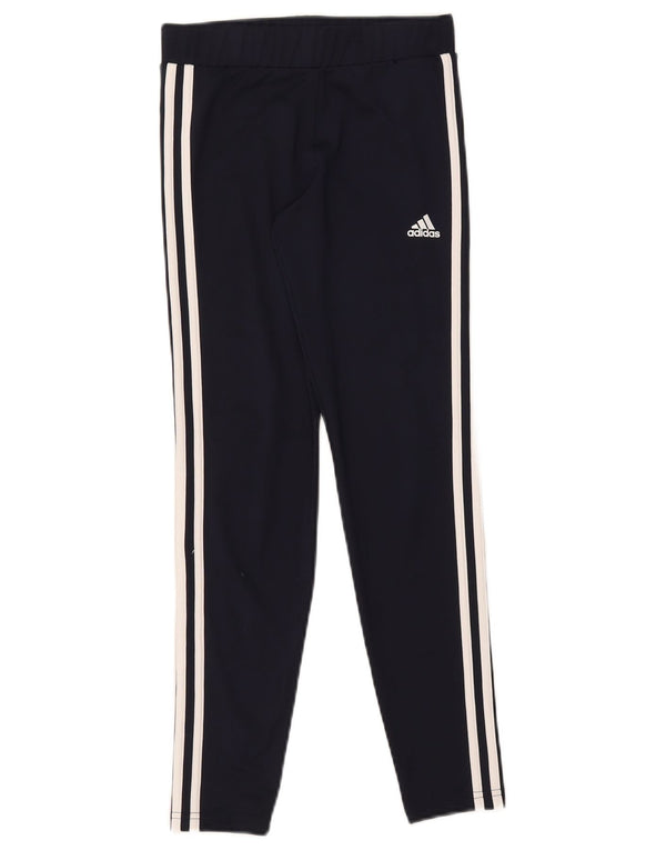 Adidas Girls Aeroready Leggings 11-12 Years Navy Blue Polyester